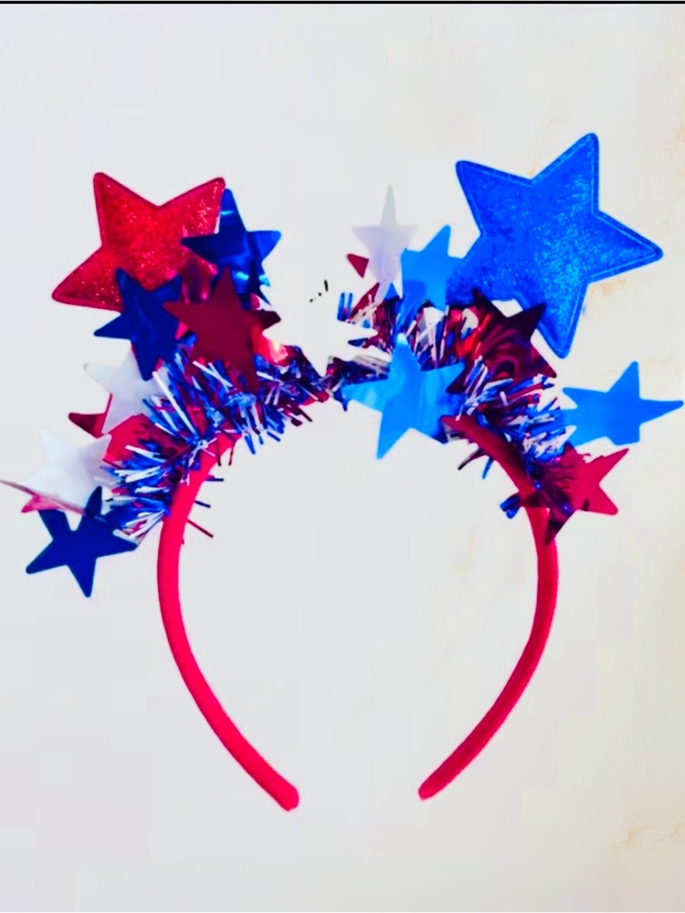 Patriotic Star Headband - Red White Blue Sparkle 4th of July